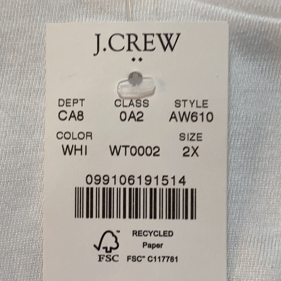 New J Crew white T Shirt size 2X - Picture 5 of 8